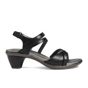NEW YALEET women's limit sandals in black shiny leather